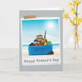 World Traveller Cat Happy Father's Day Card Kaart (Gele Bloem)