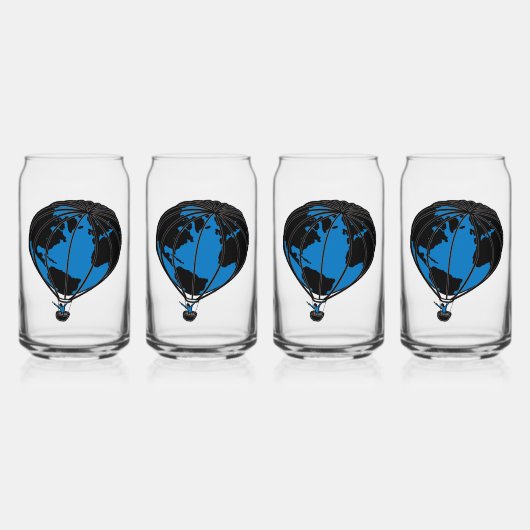 World Traveller Drink ware Set Blikvorm Glas (Voorkant)