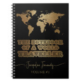 World Traveller Gold Glitter Adventure Wereldkaart Notitieboek (Voorkant)