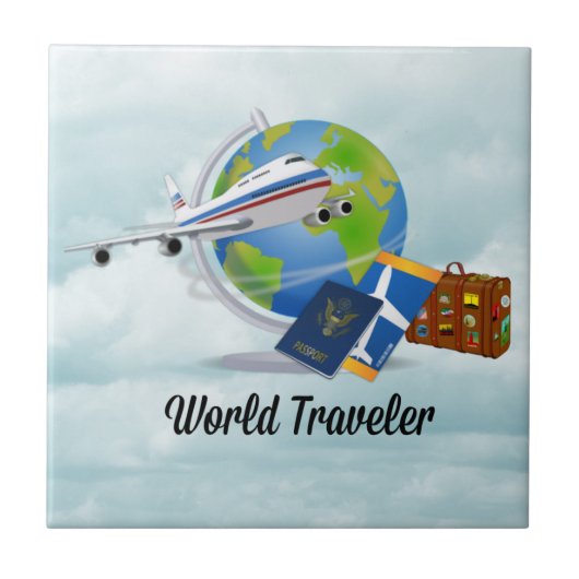 World Traveller, verpakt en klaar om te gaan, Tegeltje (Voorkant)