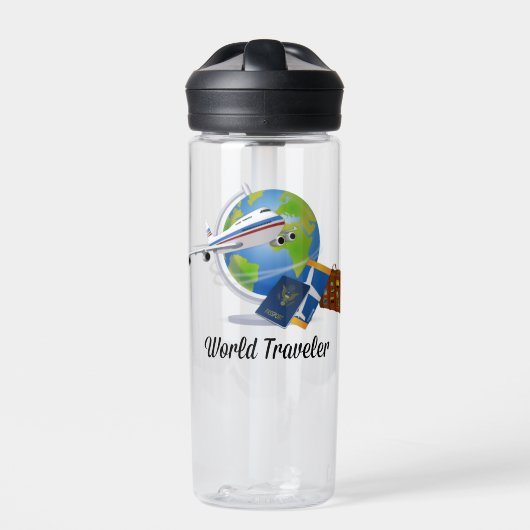 World Traveller, verpakt en klaar om te gaan, Waterfles (Voorkant)