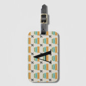 World Traveller Vliegtuig Aangepaste Monogram Naam Bagagelabel (Voorkant (verticaal))