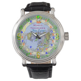 World Traveller's Tijdzones Horloge