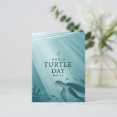 World Turtle Day Underwater Sea Turtle Art Briefkaart (Staand voorkant)