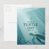 World Turtle Day Underwater Sea Turtle Art Feestdagenkaart (Voorkant / Achterkant)