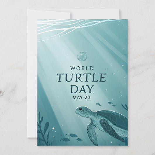 World Turtle Day Underwater Sea Turtle Art Feestdagenkaart (Voorkant)