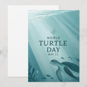 World Turtle Day Underwater Sea Turtle Art Feestdagenkaart (Voorkant / Achterkant)