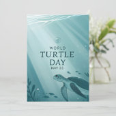 World Turtle Day Underwater Sea Turtle Art Feestdagenkaart (Staand voorkant)