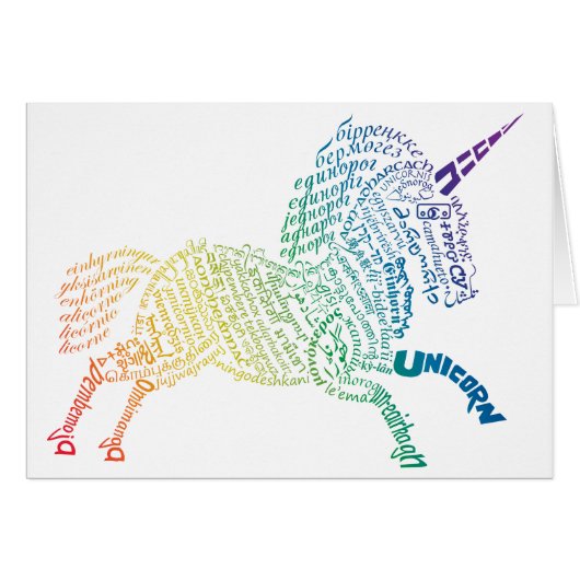 World Unicorn Kaart - Heldere regenboog (Voorkant Horizontaal)