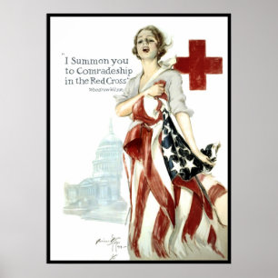WORLD WAR 1 RED CROSS POSTER 1918