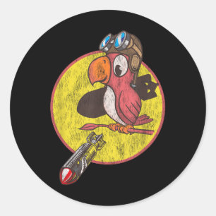 World War 2 Fighter Pilot Patch voor veteranen uit Ronde Sticker