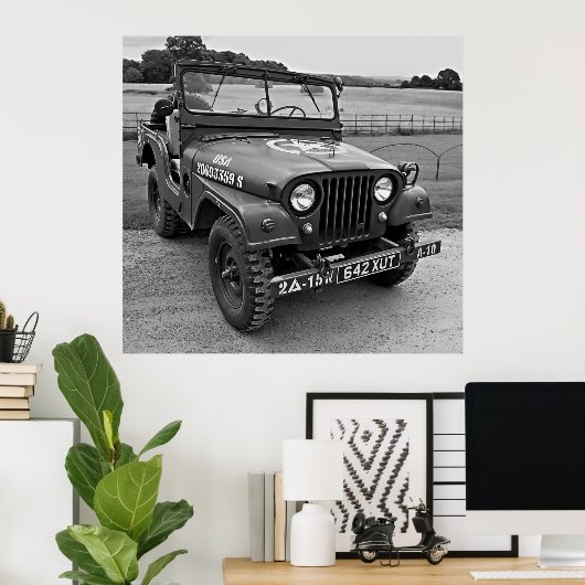 WORLD WAR 2 JEEP POSTER (Thuiskantoor)