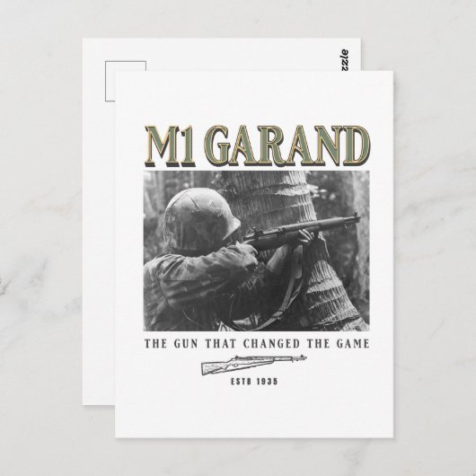 World War 2 Weapon M1 Garand Rifle Briefkaart (Voorkant / Achterkant)