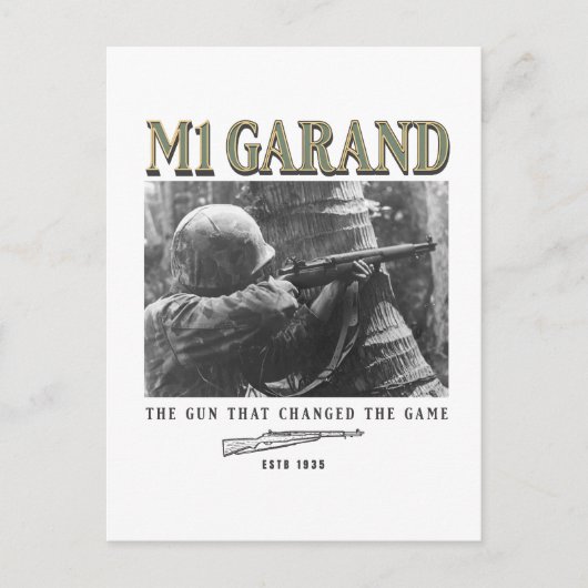 World War 2 Weapon M1 Garand Rifle Briefkaart (Voorkant)