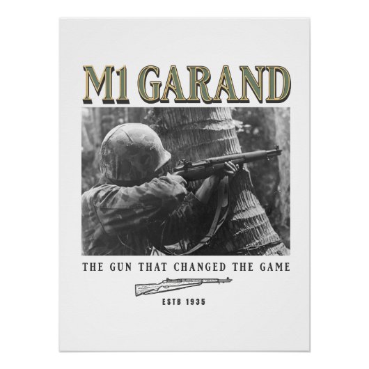 World War 2 Weapon M1 Garand Rifle Perfect Poster (Voorkant)