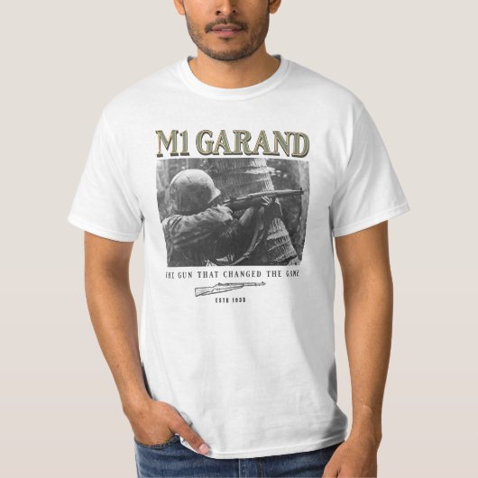 World War 2 Weapon M1 Garand Rifle T-shirt (Voorkant)
