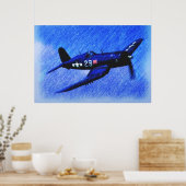 WORLD WAR II CORSAIR ZWARTE SCHAPEN SQUADRON POSTER (Keuken)