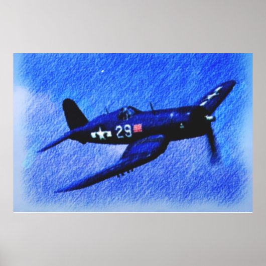WORLD WAR II CORSAIR ZWARTE SCHAPEN SQUADRON POSTER (Voorkant)