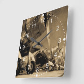 World War II Douglas SBD Dauntless Bomber Planes Vierkante Klok (Hoek)