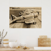 World War II Fighter Planes Severski P-35s Poster (Keuken)