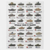 WORLD WAR II TANKS FLEECE DEKEN (Voorkant)