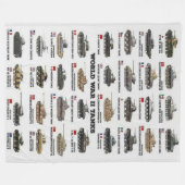 WORLD WAR II TANKS FLEECE DEKEN (Voorkant (Horizontaal))