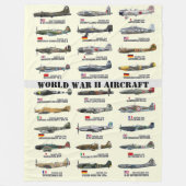WORLD WAR II-VLIEGTUIG FLEECE DEKEN (Voorkant)