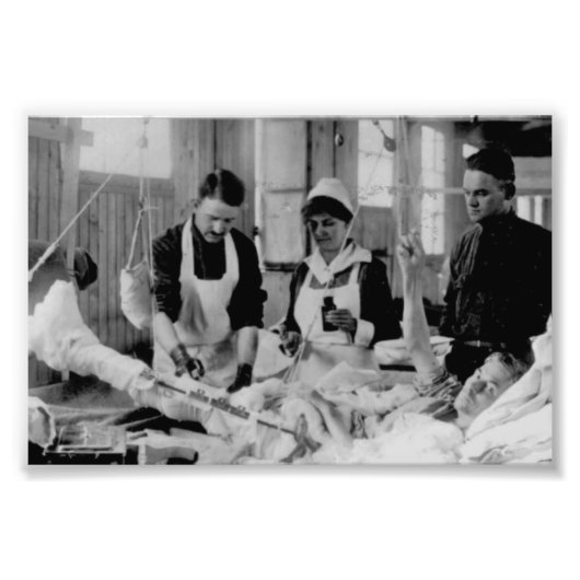 World War One Zurse Field Hospital Foto Afdruk (Voorkant)