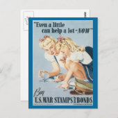 World War Postcards, War Bonds Poster, Pin up Briefkaart (Voorkant / Achterkant)