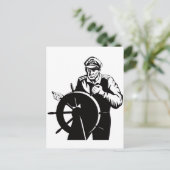 World war two navtain sailor helmsman briefkaart (Staand voorkant)