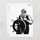 World war two navtain sailor helmsman briefkaart (Voorkant / Achterkant)