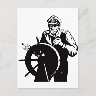 World war two navtain sailor helmsman briefkaart