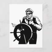 World war two navtain sailor helmsman briefkaart (Voorkant)