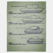 WORLD WARR II GERMAN TANKS FLEECE DEKEN (Voorkant)