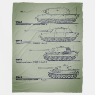 WORLD WARR II GERMAN TANKS FLEECE DEKEN