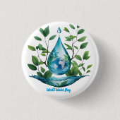 World Water Day Ronde Button 3,2 Cm (Voorkant)