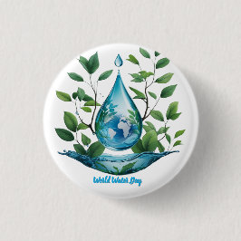 World Water Day Ronde Button 3,2 Cm