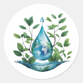 World Water Day Ronde Sticker
