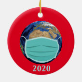 World Wereldbol Face mask 2020 Covid Chritsmas Keramisch Ornament (Achterkant)