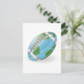 World wereldbol football ball concept briefkaart (Staand voorkant)