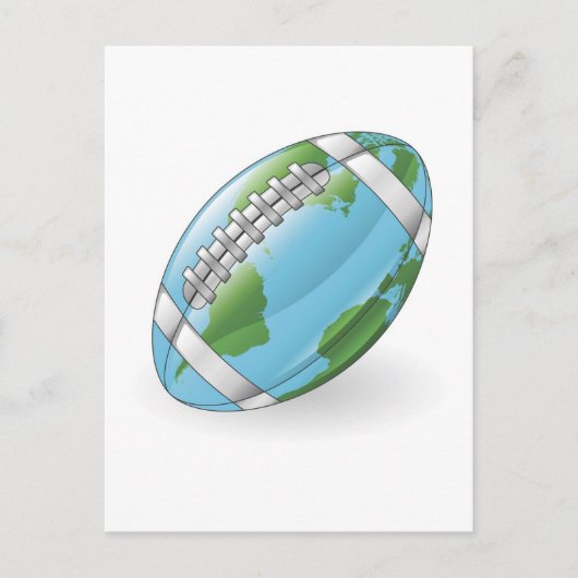 World wereldbol football ball concept briefkaart (Voorkant)