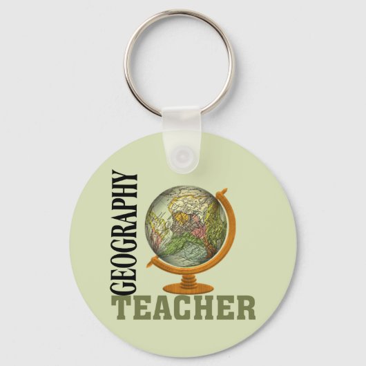 World Wereldbol Geography Teacher Sleutelhanger (Voorkant)