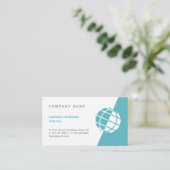 World Wereldbol Logo Professional Visitekaartjes (Staand voorkant)