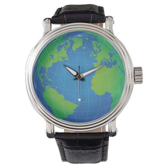 World Wereldbol Map Horloge (Voorkant)