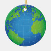 World Wereldbol Map Keramisch Ornament (Voorkant)
