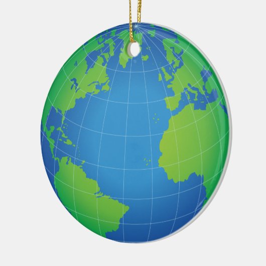 World Wereldbol Map Keramisch Ornament (Links)