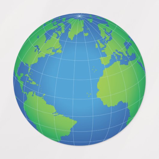 World Wereldbol Map Labels (Design 2)