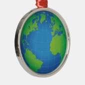 World Wereldbol Map Metalen Ornament (Rechts)