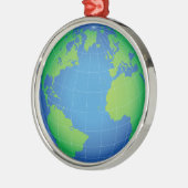 World Wereldbol Map Metalen Ornament (Links)
