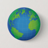 World Wereldbol Map Ronde Button 5,7 Cm (Voorkant)